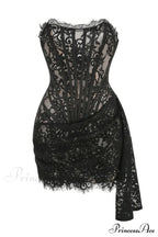 Lace Corset Stylish Draped Mini Dress image 15