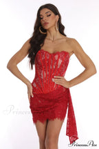 Lace Corset Stylish Draped Mini Dress image 1