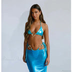 Lace Cover Maxi Dress Three Piece Swimsuit image 2