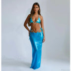 Lace Cover Maxi Dress Three Piece Swimsuit image 1