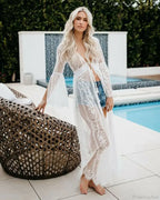 Lace Crochet Bikini Cover Up Kimono image 1