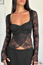 Lace Fitted Long Sleeve Tee image 2