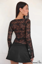 Lace Fitted Long Sleeve Tee image 4