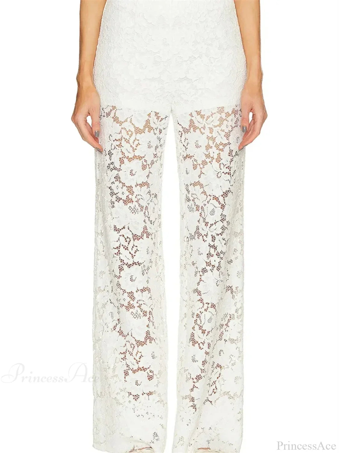Lace Floral Loose Wide Leg See-Through Mesh Pant image 2