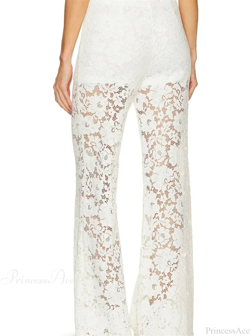 Lace Floral Loose Wide Leg See-Through Mesh Pant image 4