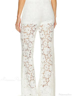 Lace Floral Loose Wide Leg See-Through Mesh Pant image 4