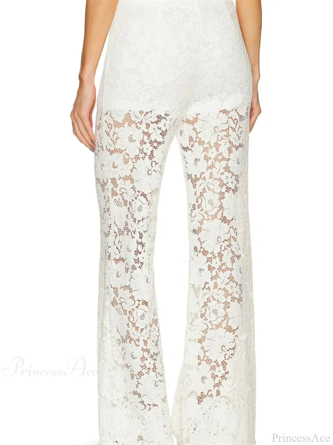 Lace Floral Loose Wide Leg See-Through Mesh Pant image 4