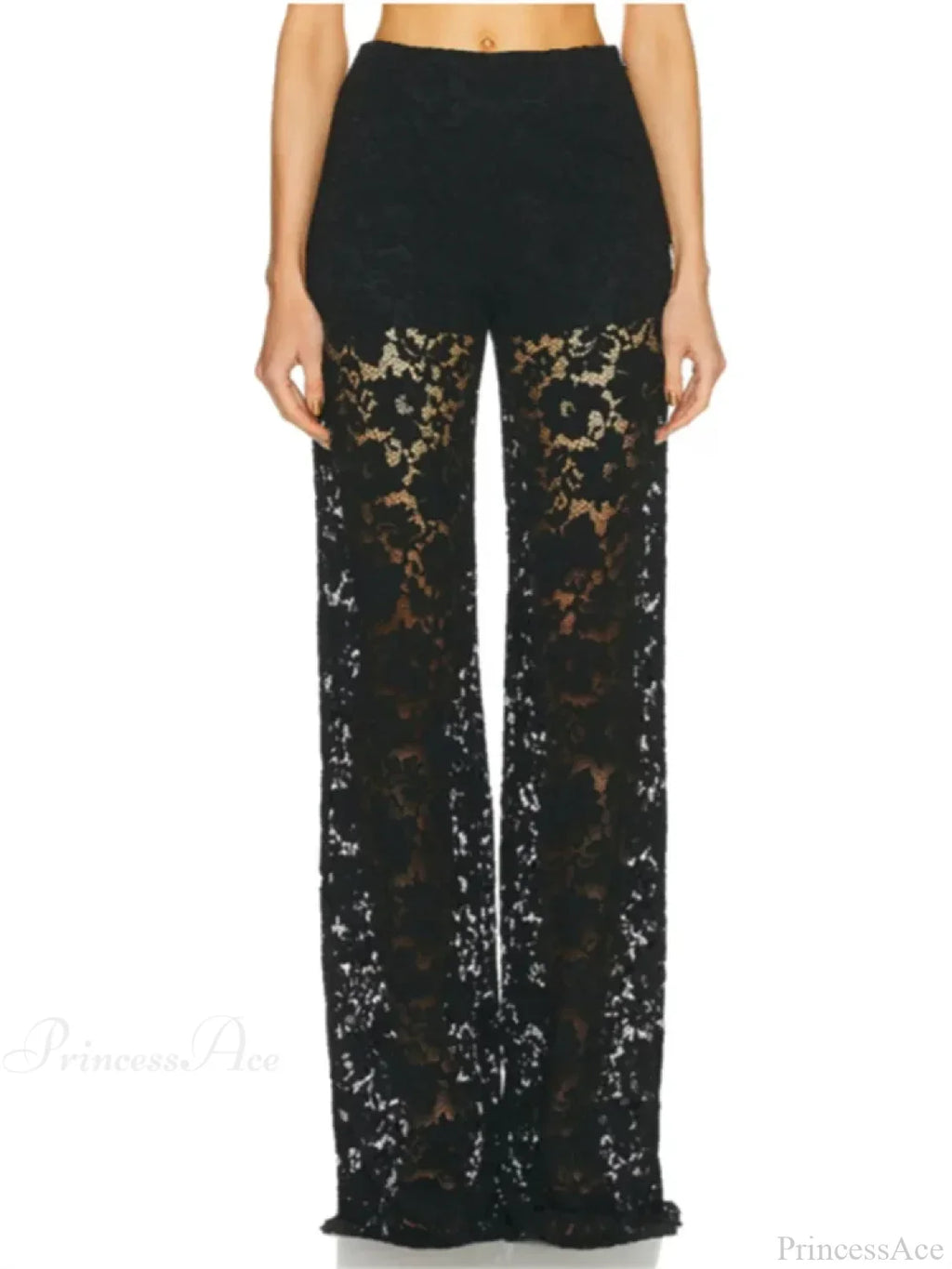 Lace Floral Loose Wide Leg See-Through Mesh Pant image 5