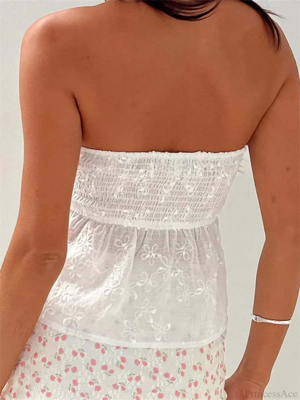 Lace Flower Patchwork Crop Top image 3