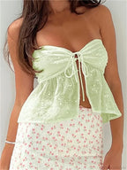 Lace Flower Patchwork Crop Top image 6