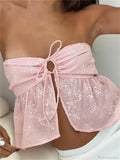 Lace Flower Patchwork Crop Top image 4