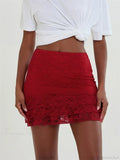 Lace Flower Sheer Ruffles Skirt image 1