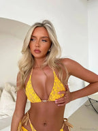 Lace Halter Skirt Three Piece Swimsuit image 4