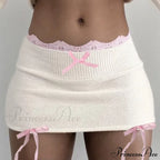 Lace Knitted Bow Fairycore Graceful Balletcore Micro Mini Skirt image 1