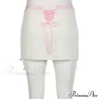 Lace Knitted Bow Fairycore Graceful Balletcore Micro Mini Skirt image 5