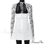 Lace Long Stylish Sleeve Mini Dress image 11