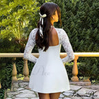 Lace Long Stylish Sleeve Mini Dress image 3