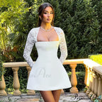 Lace Long Stylish Sleeve Mini Dress image 1