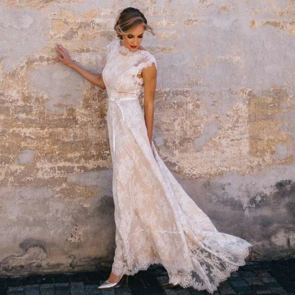 Lace Mermaid Long Train Wedding Dress image 3