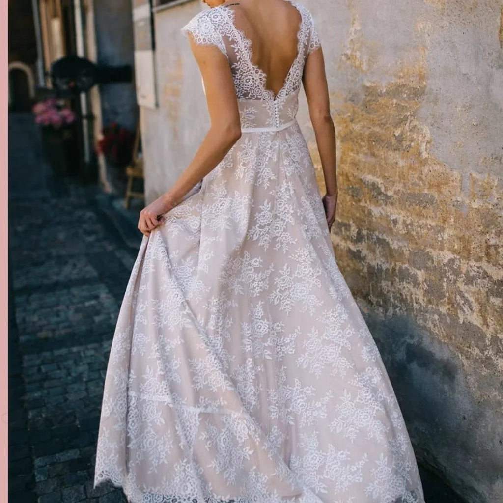 Lace Mermaid Long Train Wedding Dress image 2