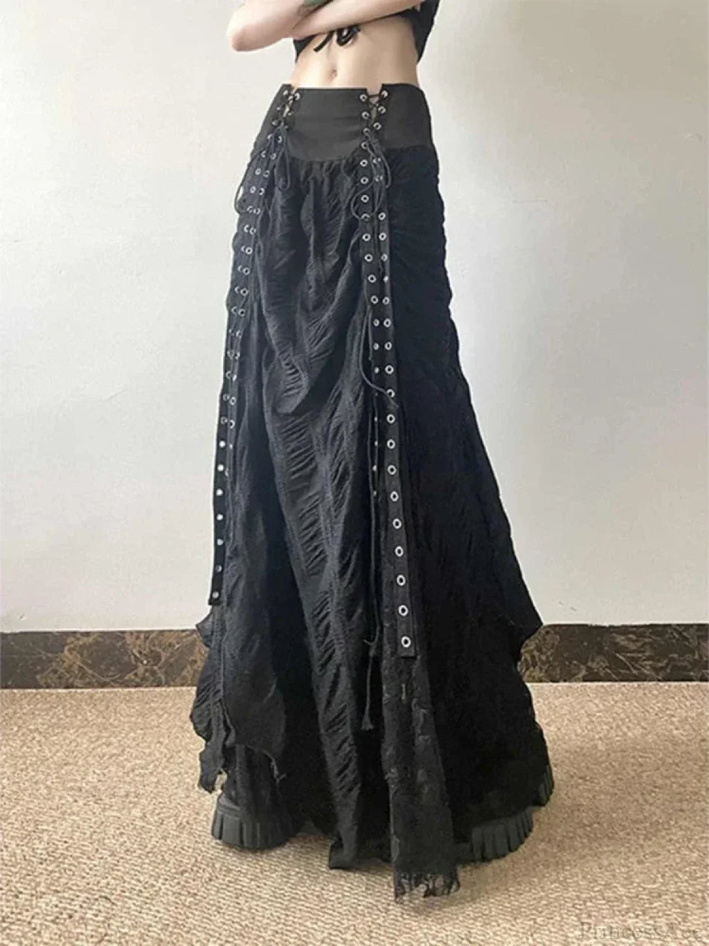 Lace Mesh Fairy Bow Long Skirt image 1