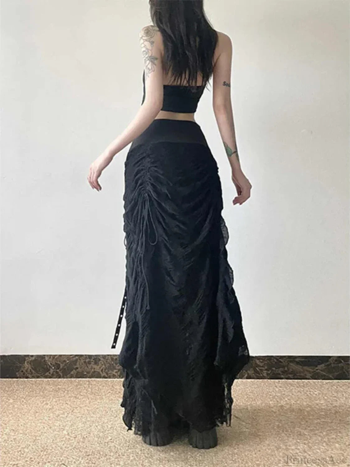 Lace Mesh Fairy Bow Long Skirt image 4