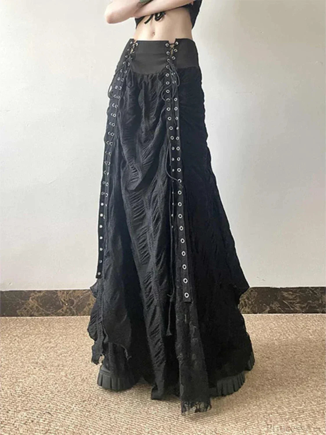 Lace Mesh Fairy Bow Long Skirt image 5
