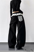 Lace Panel High Waist Wide Leg Jeans image 6