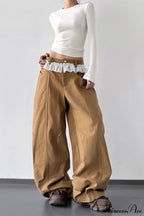 Lace Panel High Waist Wide Leg Jeans image 1