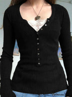Lace Paneled Graceful Brown Tank Top image 6
