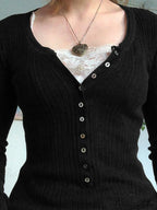 Lace Paneled Graceful Brown Tank Top image 8