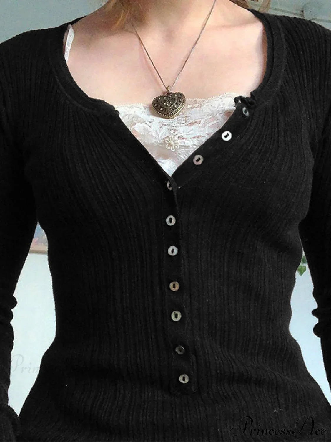 Lace Paneled Graceful Brown Tank Top image 8