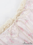 Lace Paneled Graceful Denim Corset Top image 3