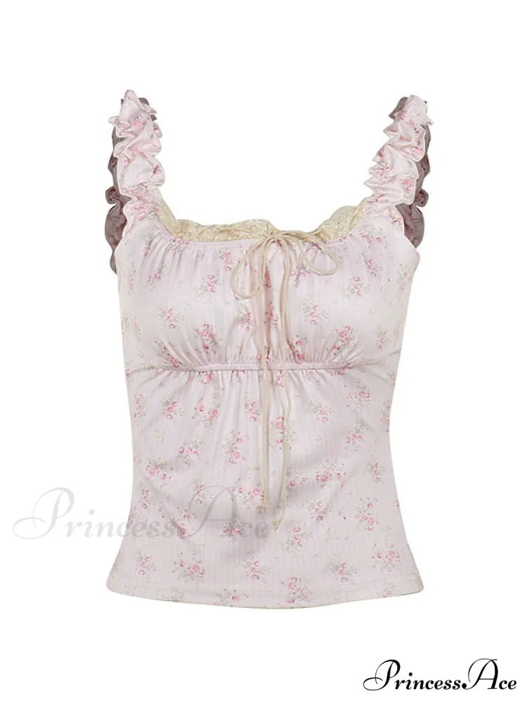 Lace Paneled Graceful Denim Corset Top image 6