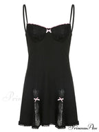 Sexy Black Lace Detail Mini Dress image 3