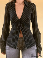 Lace Paneled Long Trendy Sleeve Blouse image 1