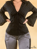 Lace Paneled Long Trendy Sleeve Blouse image 3