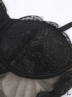Lace Paneled Long Trendy Sleeve Striped Blouse image 6