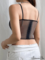Lace Paneled Long Trendy Sleeve Striped Blouse image 4