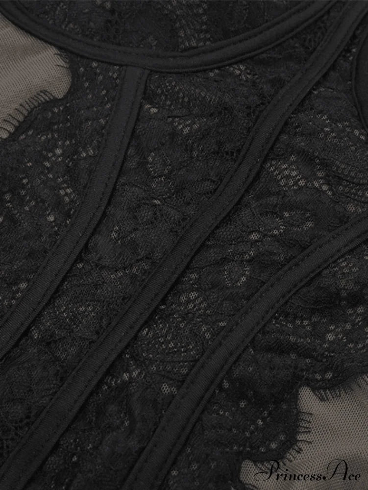 Lace Paneled Long Trendy Sleeve Striped Blouse image 7