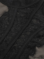 Lace Paneled Long Trendy Sleeve Striped Blouse image 7