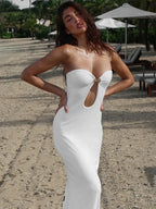 Lace Party Strapless Bodycon Long Floral Dress image 5