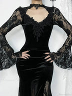 Lace Patchwork Flare Sleeve Maxi Dress image 3