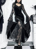 Lace Patchwork Flare Sleeve Maxi Dress image 6