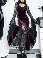 Lace Patchwork Flare Sleeve Maxi Dress image 7