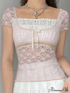 Lace Patchwork Graceful Butterfly Print Dress image 4