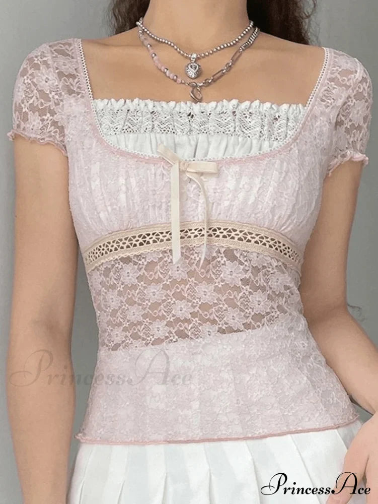 Lace Patchwork Graceful Butterfly Print Dress image 4