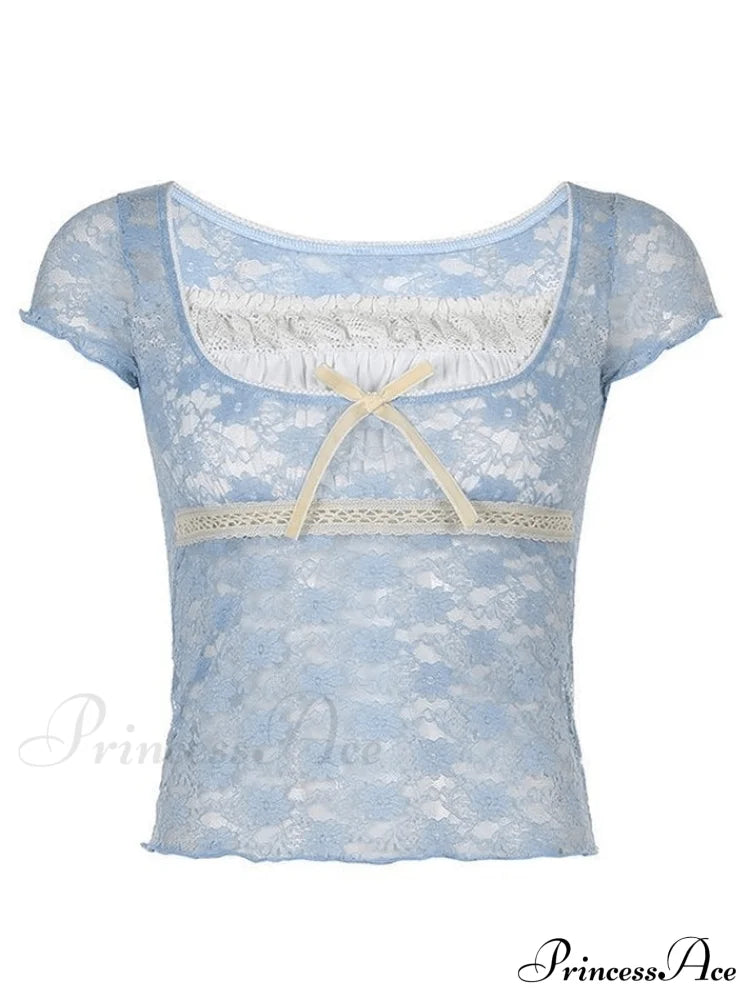 Lace Patchwork Graceful Butterfly Print Dress image 3