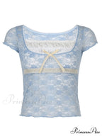 Lace Patchwork Graceful Butterfly Print Dress image 3