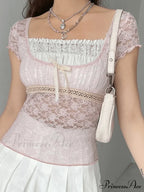 Lace Patchwork Graceful Butterfly Print Dress image 12